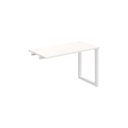 Pracovný stôl UNI O, k pozdĺ. reťazeniu, 120x75,5x60 cm, biela/biela
