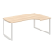 Pracovný stôl UNI O, ergo, ľavý, 180x75,5x120 cm, agát/biela