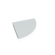 Doplnkový stôl Gate, pravý, 80x80 cm, sivá