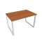 Pracovný stôl UNI O, 120x75,5x80 cm, čerešňa/biela
