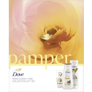 DOVE darčeková kazeta Pamper (Dove sprchový gél Restoring care 250ml + telové mlieko Nourishing care