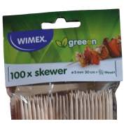 Špajdle drevené ostré 30cm 100ks