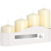 Sviečka adventá 4ks postupná 50mm krémová