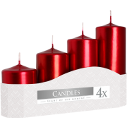 Sviečka adventá 4ks postupná 50mm metal.červená