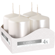 Sviečka adventná 4ks 40x60mm perleťová biela