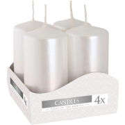 Sviečka adventná 4ks 40x80mm metalická biela