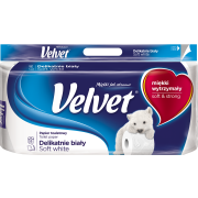 VELVET toaletný papier biely 3 vr 8ks