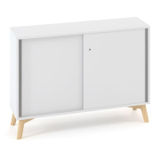 Policová skriňa ALFA ROOT, posuvné dvere, 1 polica, 100x45x88,7cm, biela