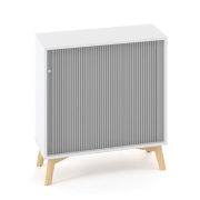 Policová skriňa ALFA ROOT, žalúziové dvere RAL9010, 1 polica, 80x45x88,7cm, biela