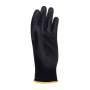 Rukavice pletené, polomáčané DONAU SAFETY PU kat. II čierne veľ. 8