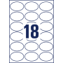 Etikety oválne 63,5x42,3mm Avery 10 hárkov biele