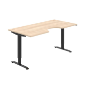 Pracovný stôl Motion Ergo, ZO, 2S, 180x70,5-120,5x90 cm, agát/čierna