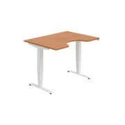 Pracovný stôl Motion Ergo, ZO, 3S, 120x61-128x90 cm, jelša/biela