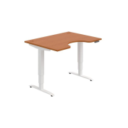 Pracovný stôl Motion Ergo, PO, 3S, 120x61-128x90 cm, čerešňa/biela