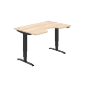 Pracovný stôl Motion Ergo, PO, 3S, 140x61-128x90 cm, agát/čierna