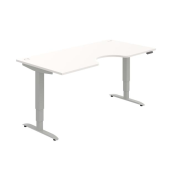 Pracovný stôl Motion Ergo, PO, 3S, 180x61-128x90 cm, biela/sivá