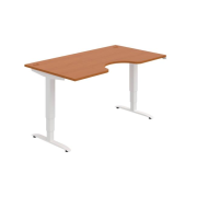 Pracovný stôl Motion Ergo, ZO, 3S, 160x61-128x90 cm, čerešňa/biela