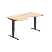 Pracovný stôl Motion Ergo, PO, 3S, 160x61-128x90 cm, agát/čierna