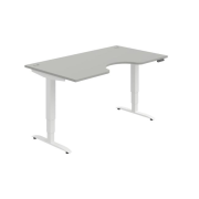 Pracovný stôl Motion Ergo, PO, 3S, 160x61-128x90 cm, sivá/biela