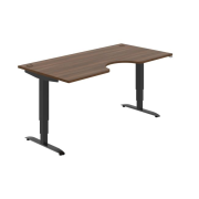 Pracovný stôl Motion Ergo, ZO, 3S, 180x61-128x90 cm, orech/čierna
