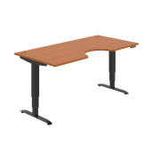 Pracovný stôl Motion Ergo, PO, 3S, 180x61-128x90 cm, čerešňa/čierna