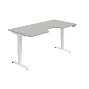 Pracovný stôl Motion Ergo, PO, 3S, 180x61-128x90 cm, sivá/biela